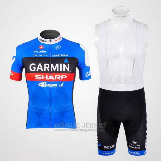 2012 Cycling Jersey Garmin Sharp Sky Blue Short Sleeve and Bib Short